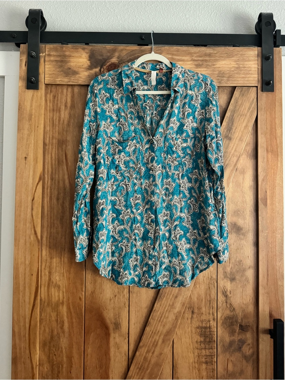 Anthropologie Button Down Printed Top Sz S